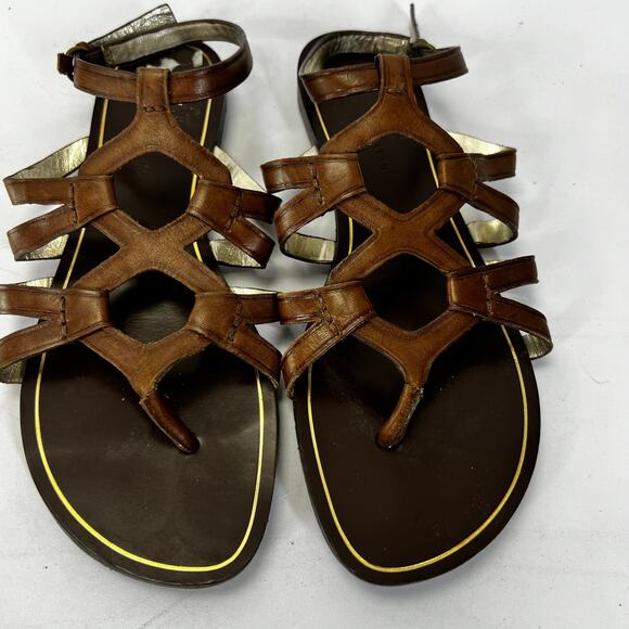 Banana Republic Gladiator Sandals Genuine Leather Brown Size 6 - Picture 1 of 4
